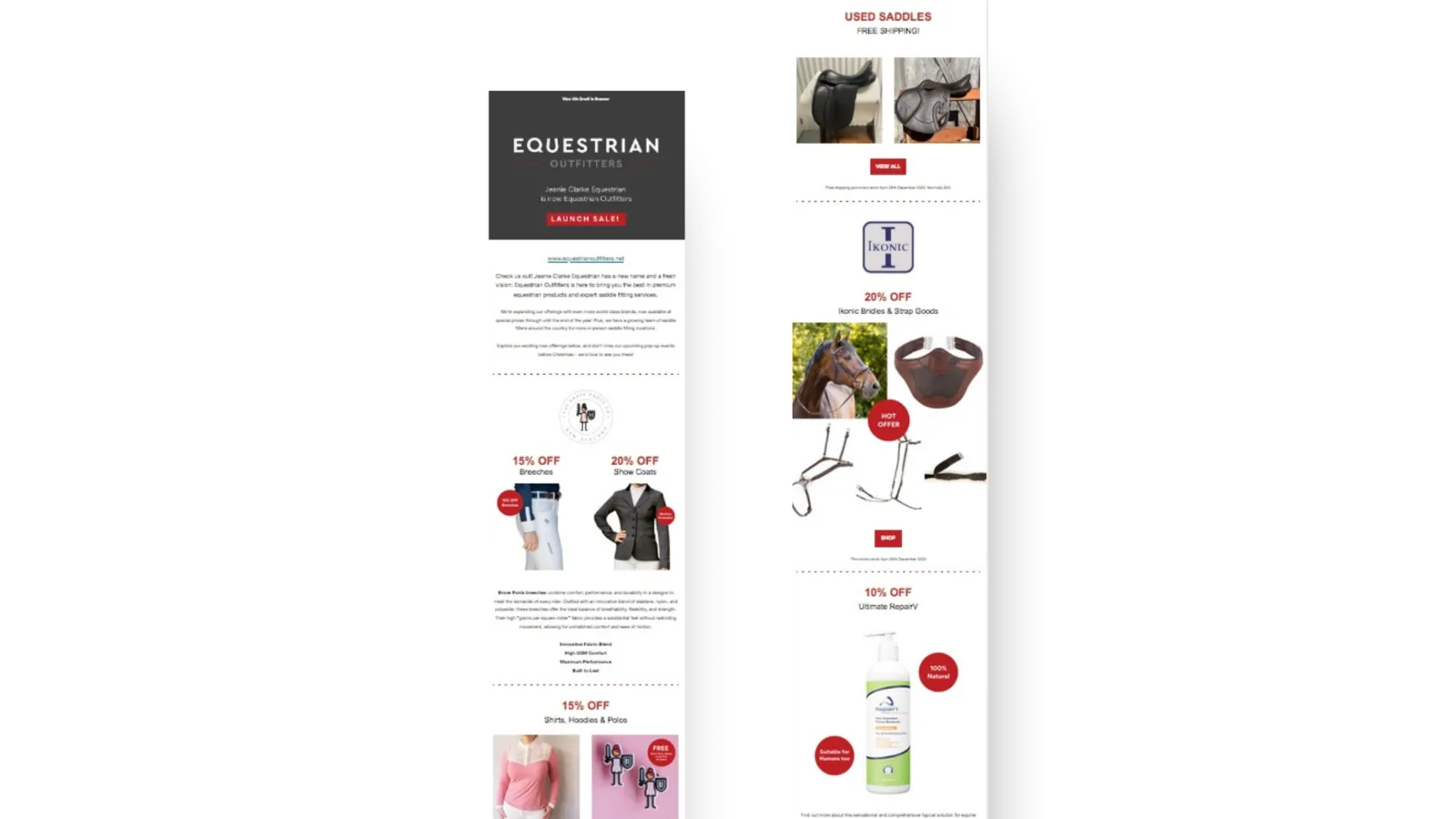 Equestrian Outfitters — MailChimp email templates