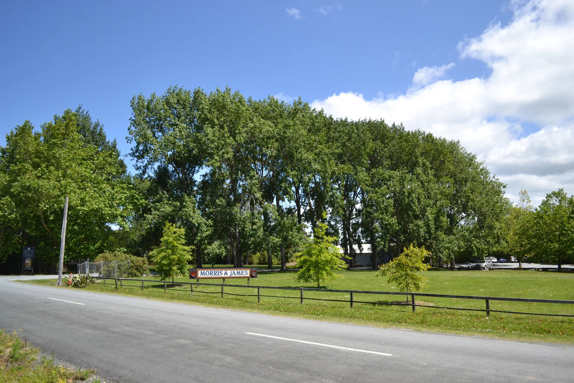 Roadside view of the Morris & James entrance