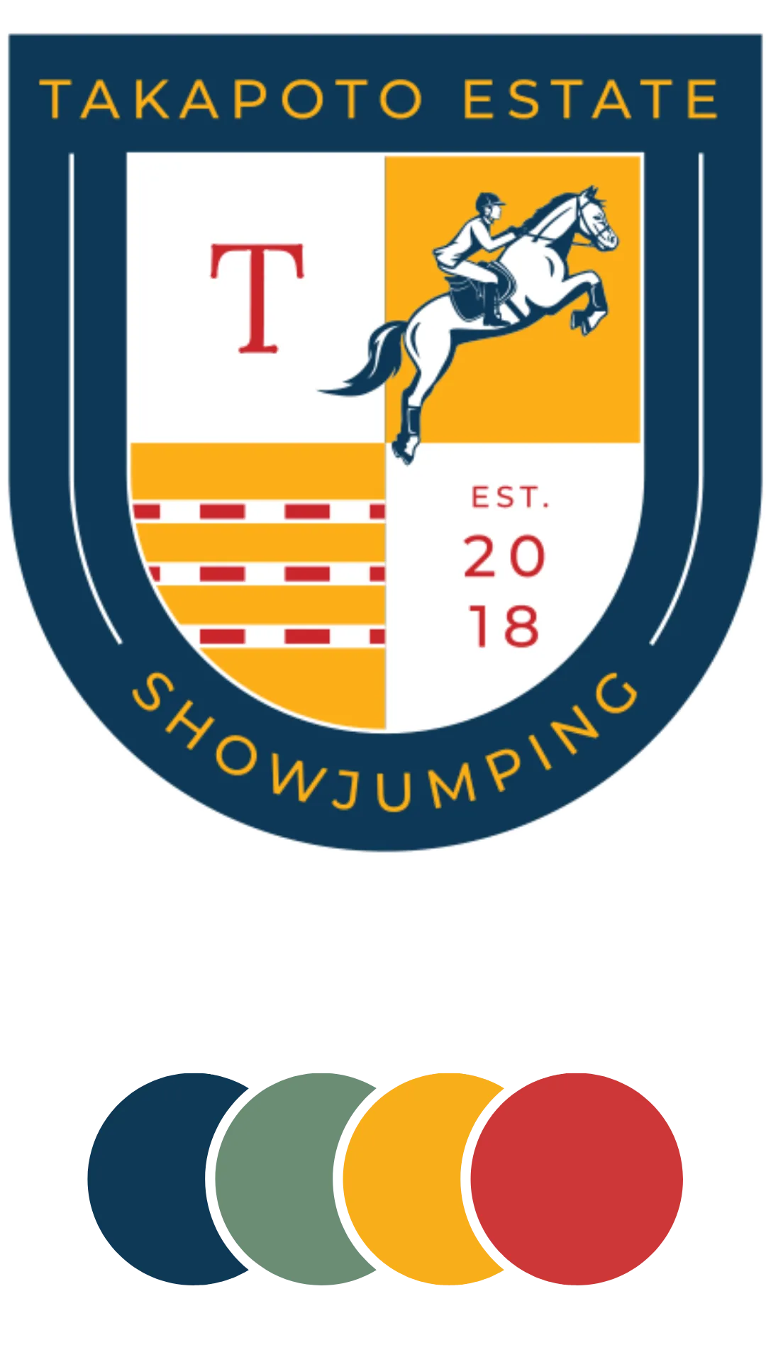 Takapoto Estate Showjumping — logo and colour palette