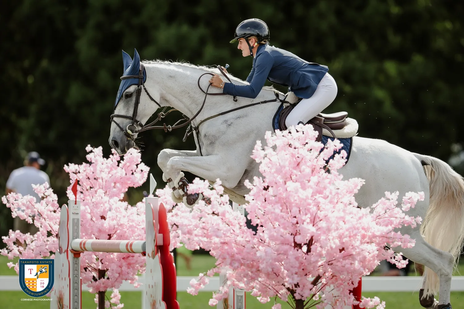 Showjumping over the flower jumps