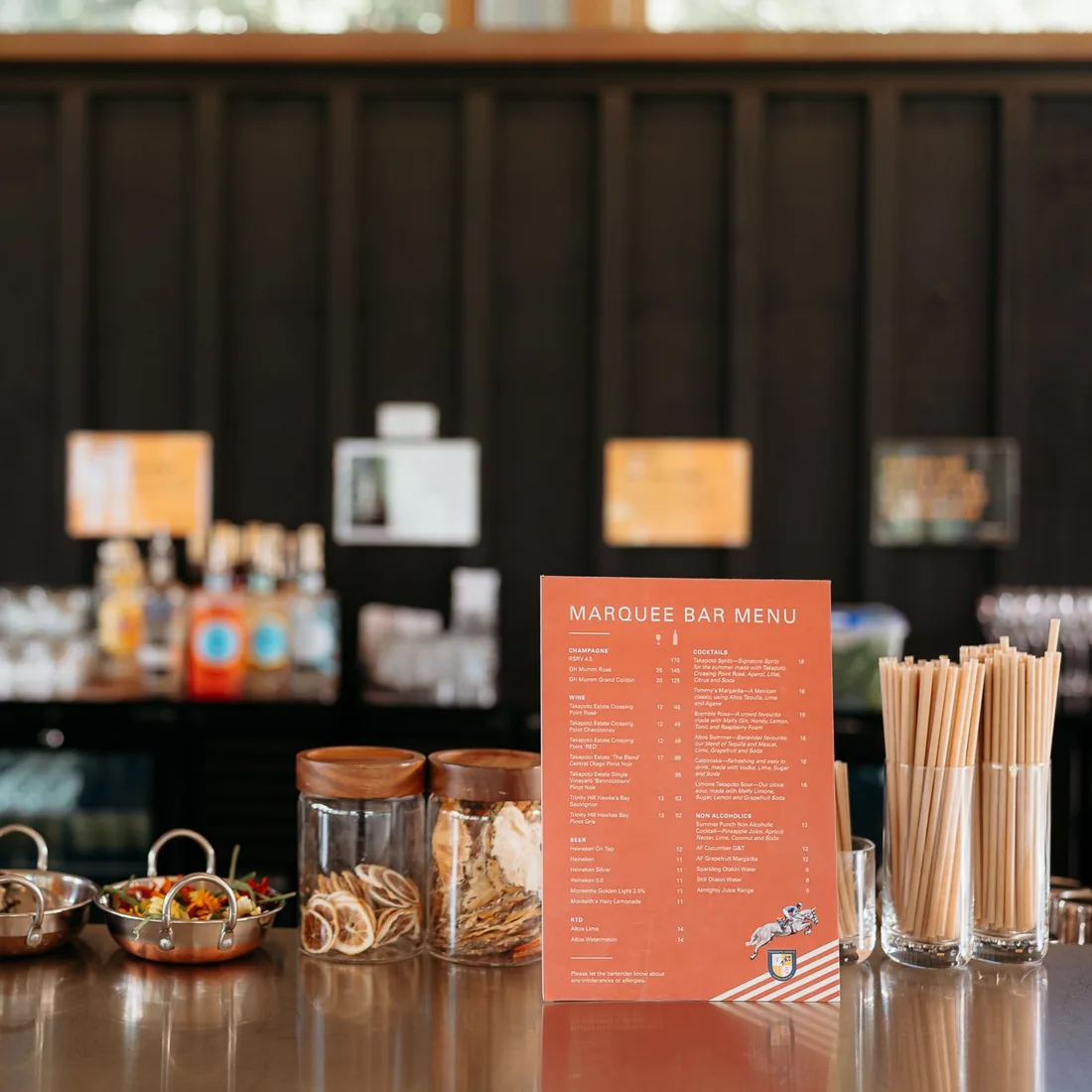 Takapoto Classic 2025 — table setting with menus